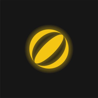 Top sarı parlak neon simgesi