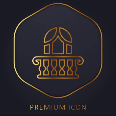 Altın çizgili balkon logosu veya simgesi