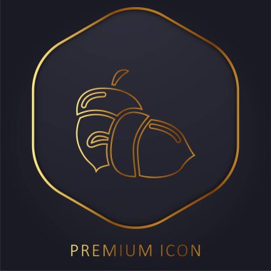 Meşe palamudu altın çizgisi logosu veya simgesi