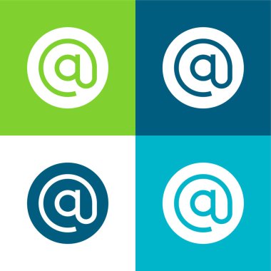 Düz dört renk simgesi kümesinde