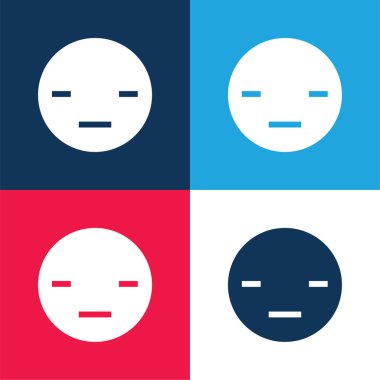 Sıkıcı mavi ve kırmızı dört renk minimal simge kümesi