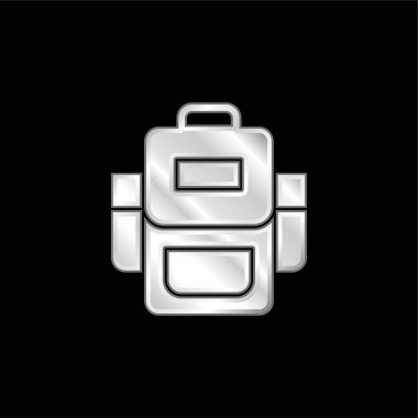 Sırt çantasında gümüş kaplama metalik simge