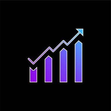 Bar Chart blue gradient vector icon clipart