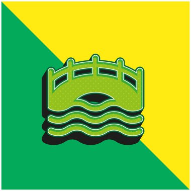 Bridge Green and yellow modern 3d vector icon logo clipart