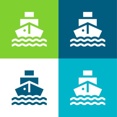 Tekne Düz 4 renk en küçük simge kümesi