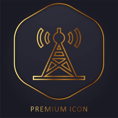 Anten altın çizgi prim logosu veya simgesi