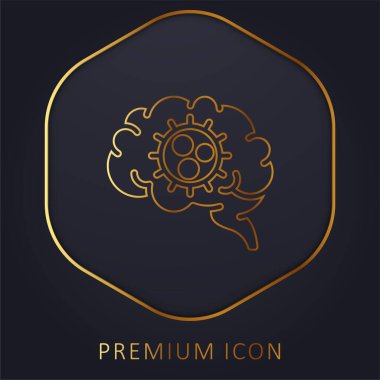 Beyin altın çizgisi prim logosu veya simgesi