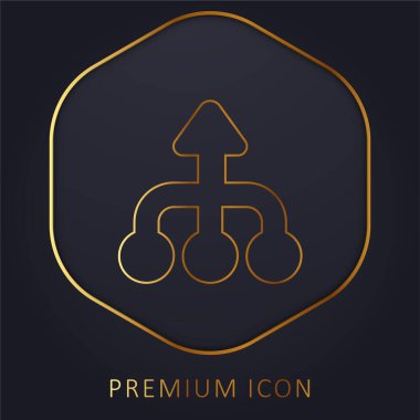 Arrows golden line premium logo or icon clipart