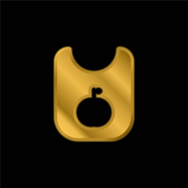 Önlük altın kaplama metalik simge veya logo vektörü
