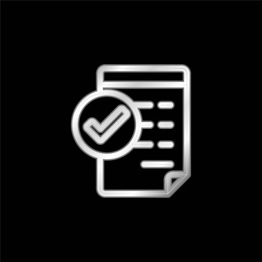 Fatura gümüş kaplama metalik simgeyi onayla