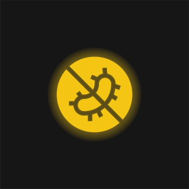 Antibakteriyel kumaş sarı parlak neon simgesi