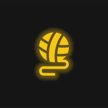 Top sarı parlak neon simgesi