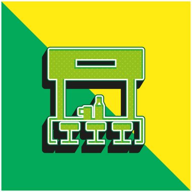 Yeşil ve sarı modern 3D vektör simgesi logosu