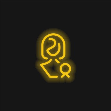 Ödüllü sarı renkli parlak neon ikon