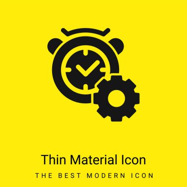 Alarm Clock minimal bright yellow material icon clipart