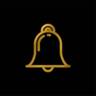 Alarm altın kaplamalı metalik simge veya logo vektörü