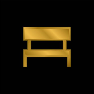 Altın kaplama metalik simge veya logo vektörü