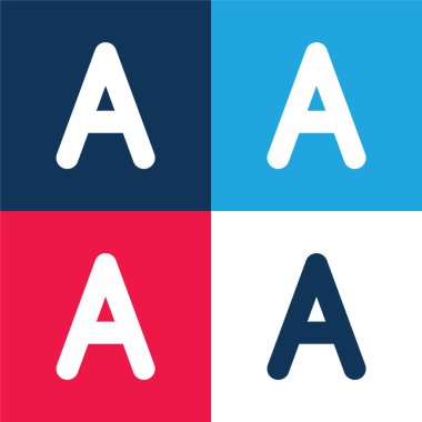 Mavi ve kırmızı dört renk minimal simge kümesi