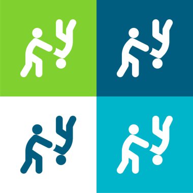 Aikido Düz 4 renk en küçük simge kümesi