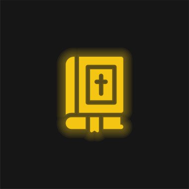 İncil sarı parlak neon simgesi