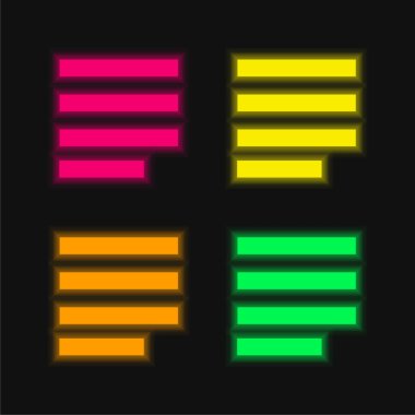 Dört renk parlayan neon vektör simgesini hizala