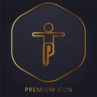 Çocuk Dengesi Pozisyonu Altın Hat prim logosu veya simgesi