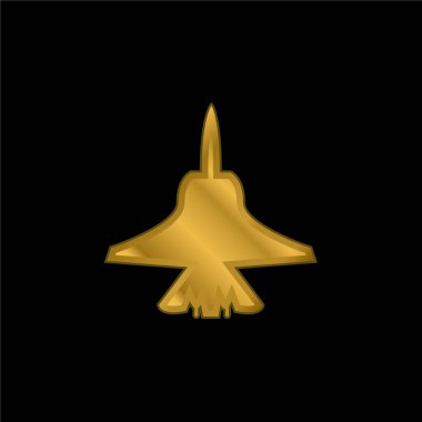 Uçak Bottom Şekli altın kaplama metalik simge veya logo vektörü