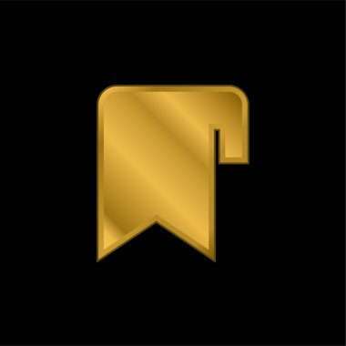 Yer imi altın kaplamalı metalik simge veya logo vektörü