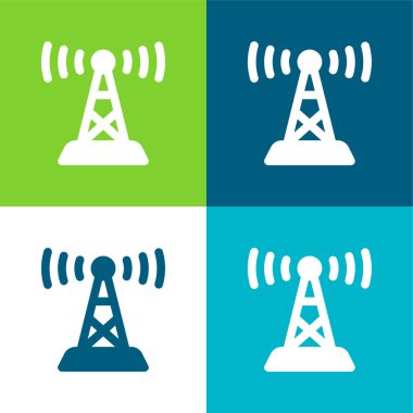 Anten Düz 4 renk en küçük simge kümesi