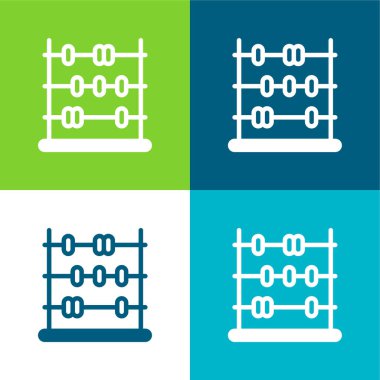 Abaküs Düz 4 renk en küçük simge kümesi