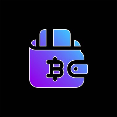 Bitcoin mavi gradyan vektör simgesi