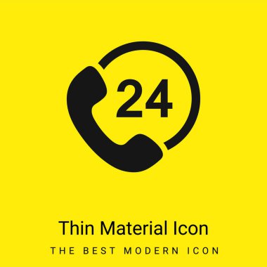 24 Hours Calls minimal bright yellow material icon clipart