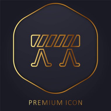 Bariyer altın çizgi prim logosu veya simgesi