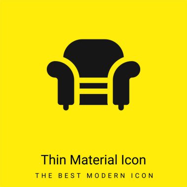 Armchair minimal bright yellow material icon clipart