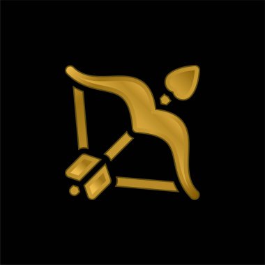 Baş altın kaplama metalik simge veya logo vektörü