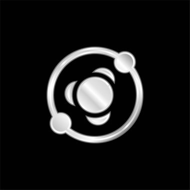 Atom Yapısı gümüş kaplama metalik simge