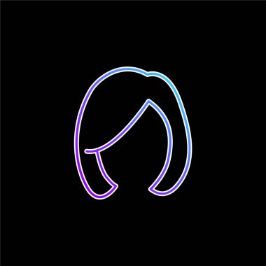 Sarışın Kadın Saç Şekli Mavi Gradyan vektör simgesi