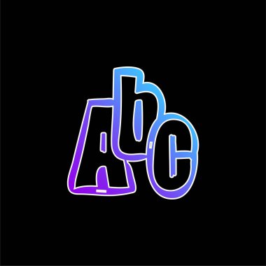 ABC El Çizim Harfleri mavi gradyan vektör simgesi