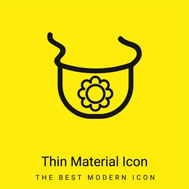 Minimum parlak sarı malzeme ikonuna sahip bebek önlüğü taslağı