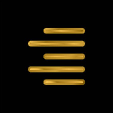 Altın kaplama metalik simge veya logo vektörünü hizala