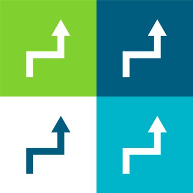 Ok Düz 4 renk en küçük simge kümesi