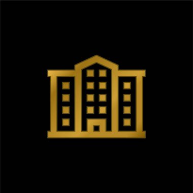 Daire altın kaplamalı metalik simge veya logo vektörü