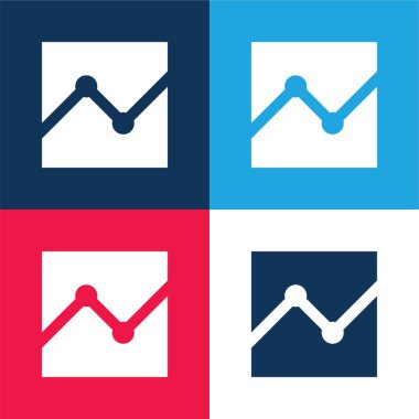 Analiz mavi ve kırmızı dört renk minimal simgesi kümesi