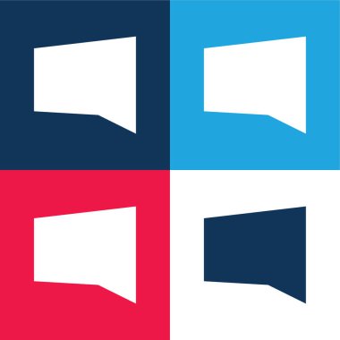 Siyah Konuşma Kabarcığı mavi ve kırmızı En az dört renk simgesi