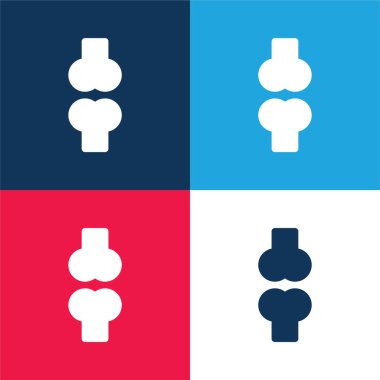 Kemik mavisi ve kırmızı dört renk en küçük simge kümesi