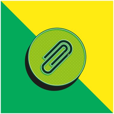 Eklenti Yeşil ve Sarı 3D modern vektör simgesi logosu