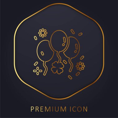 Balon altın çizgisi prim logosu veya simgesi