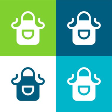 Önlük Düz 4 renk en küçük simge kümesi