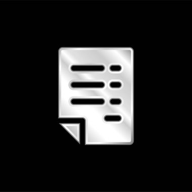 Gümüş kaplama metalik simge