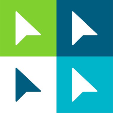 Ok Düz 4 renk en küçük simge kümesi